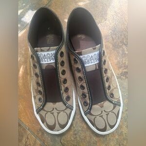 Coach Brown Slip-On Sneakers, Gently Worn, size 9